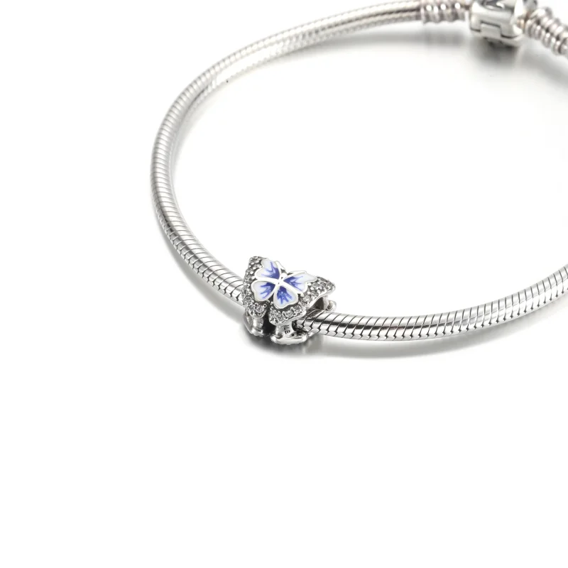 (image for) PANDORA Blue Butterfly Sparkling Charm - 790761C01 - View 5