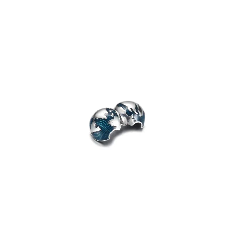 (image for) PANDORA Blue Globe Clip Charm - 799429C01 - View 4