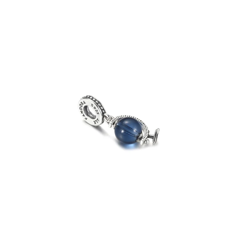 (image for) PANDORA Blue Globe Dangle Charm - 799430C01 - View 3