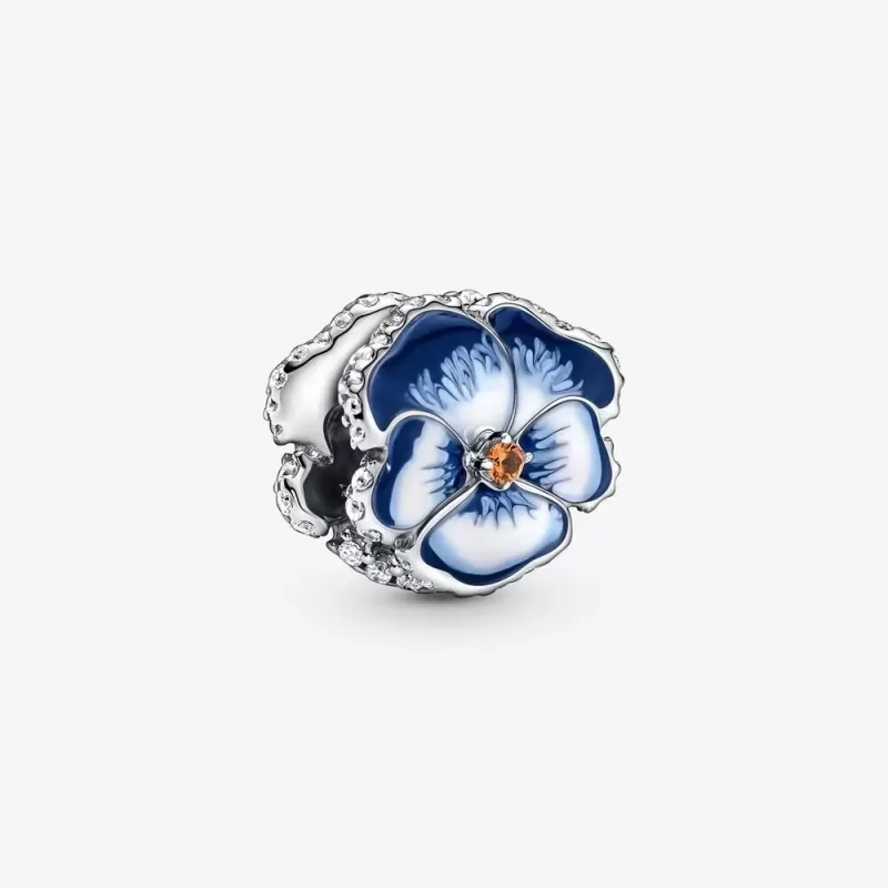 (image for) PANDORA Blue Pansy Flower Charm - 790777C02 - Product Image
