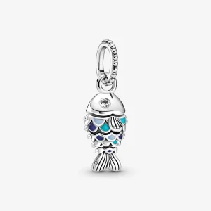 (image for) PANDORA Blue Scaled Fish Dangle Charm - 799428C01