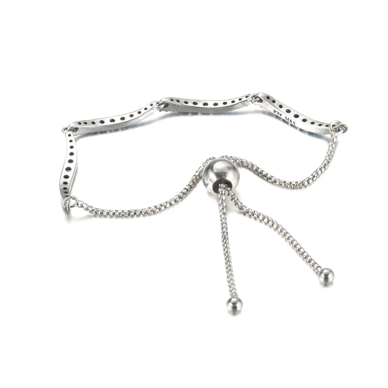 (image for) PANDORA Blue Wavy Slider Bracelet - 599436C01 - View 5