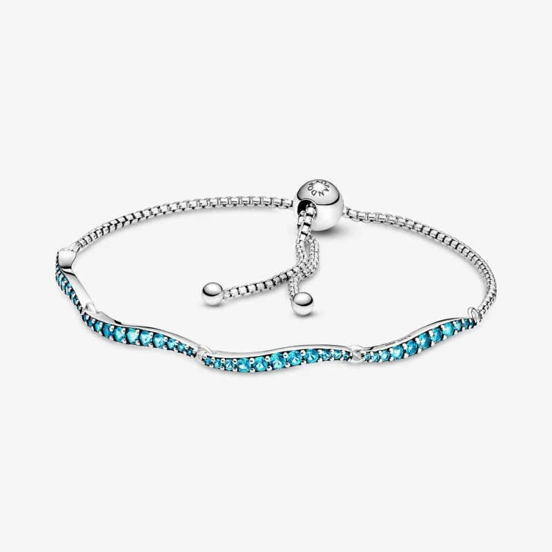 (image for) PANDORA Blue Wavy Slider Bracelet - 599436C01 - Product Image