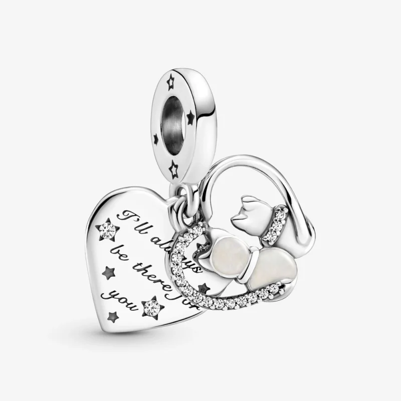 (image for) PANDORA Cats & Hearts Dangle Charm - 799546C01 - Product Image
