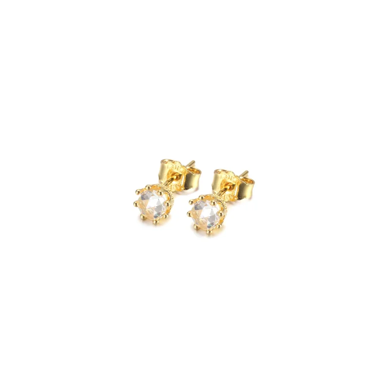 (image for) PANDORA Clear Sparkling Crown Stud Earrings - 268311C01 - View 2