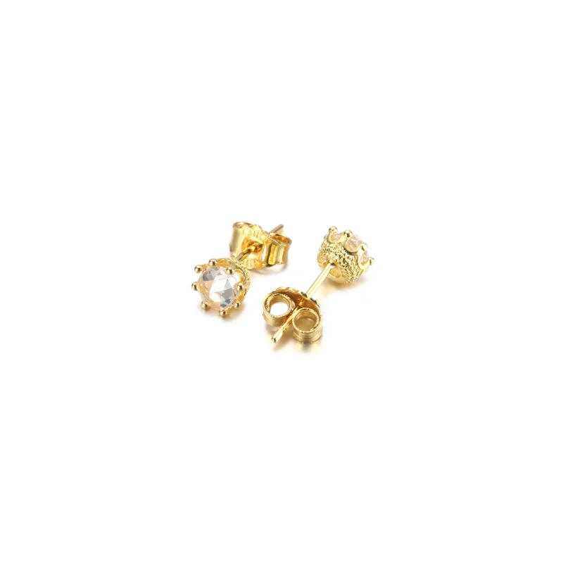 (image for) PANDORA Clear Sparkling Crown Stud Earrings - 268311C01 - View 3