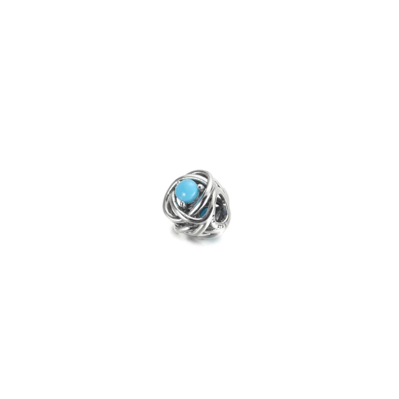 (image for) PANDORA December Turquoise Blue Eternity Circle Charm - 790064C02 - View 2