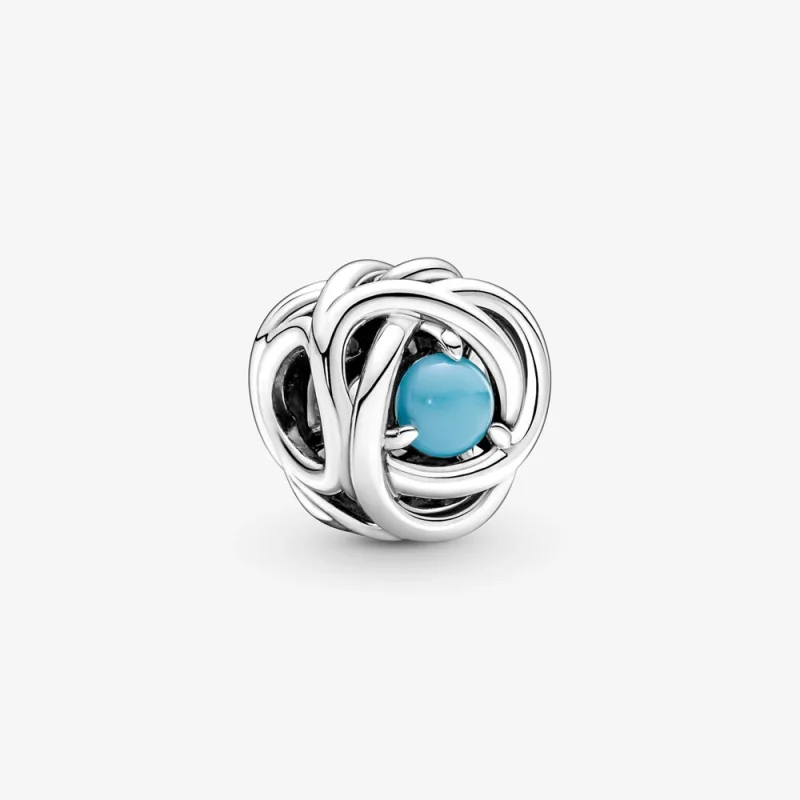 (image for) PANDORA December Turquoise Blue Eternity Circle Charm - 790064C02 - Product Image