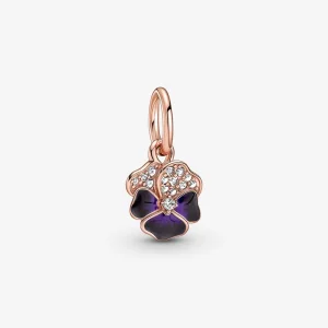 (image for) PANDORA Deep Purple Pansy Flower Dangle Charm - 780776C01