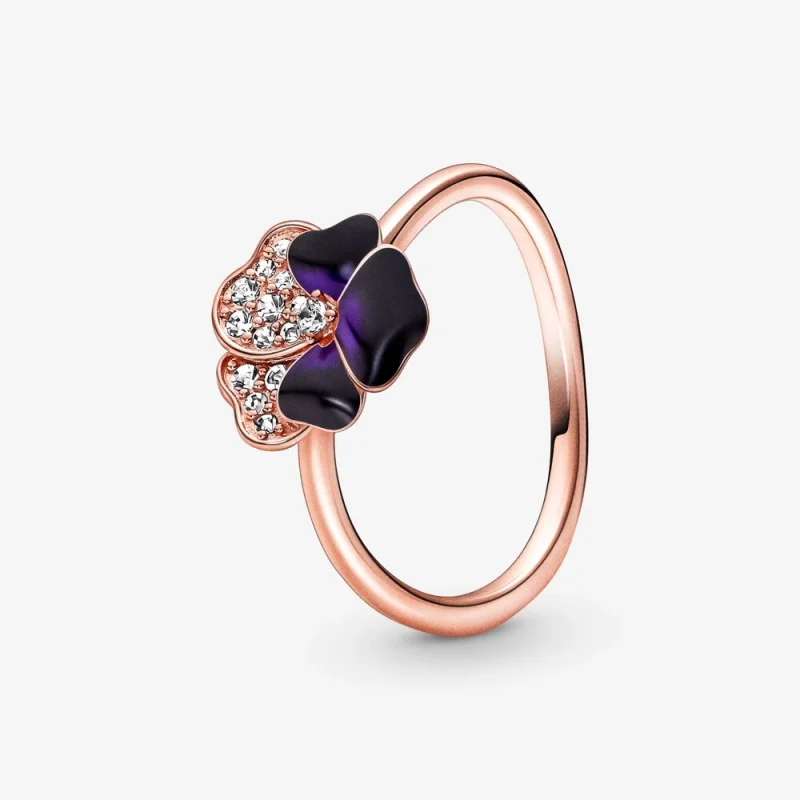 (image for) PANDORA Deep Purple Pansy Flower Ring - 180764C01 - Product Image