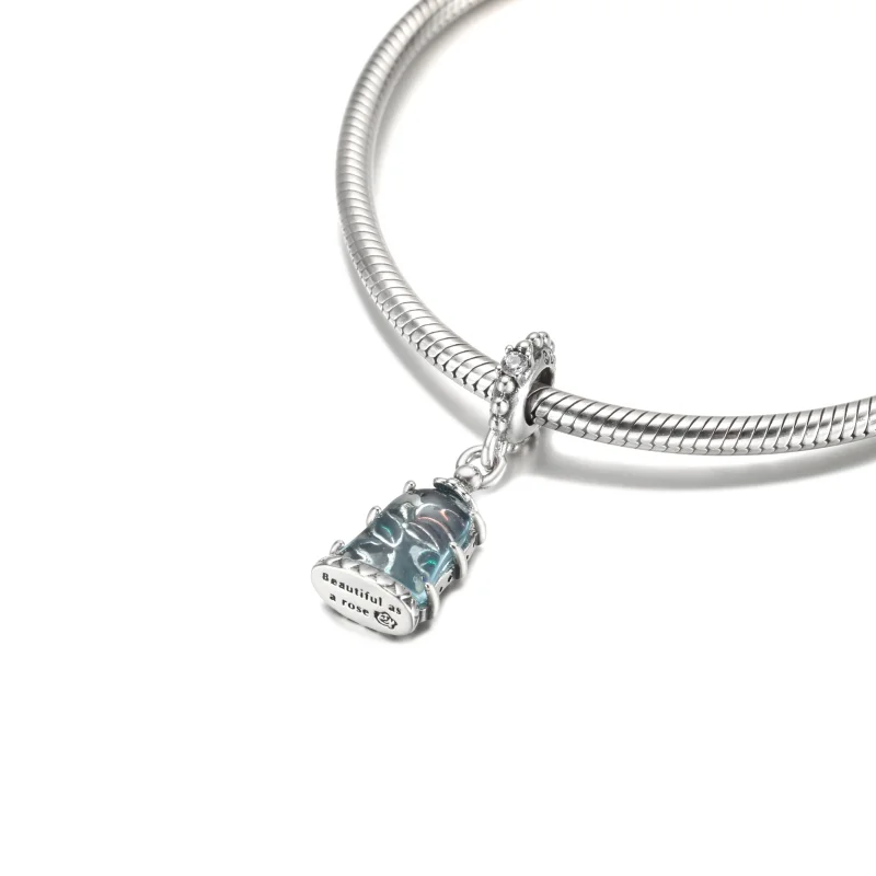 (image for) PANDORA Disney Beauty and the Beast Enchanted Rose Dangle Charm - 790024C01 - View 9