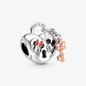 (image for) PANDORA Disney Mickey Mouse & Minnie Mouse Padlock Charm - 780109C01
