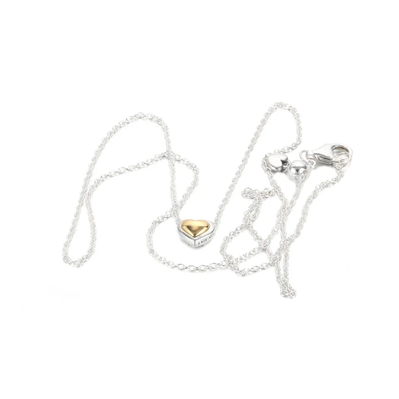 (image for) PANDORA Domed Golden Heart Collier Necklace - 399399C00 - View 5