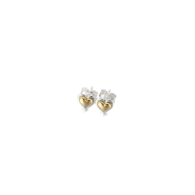 (image for) PANDORA Domed Golden Heart Stud Earrings - 299389C00 - View 2