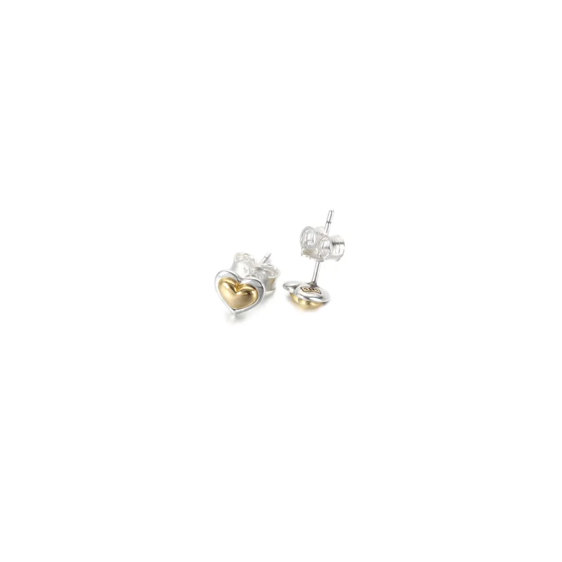 (image for) PANDORA Domed Golden Heart Stud Earrings - 299389C00 - View 4