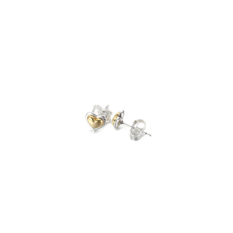 (image for) PANDORA Domed Golden Heart Stud Earrings - 299389C00 - View 5