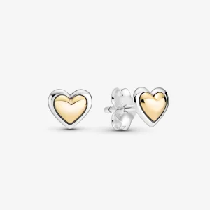 (image for) PANDORA Domed Golden Heart Stud Earrings - 299389C00