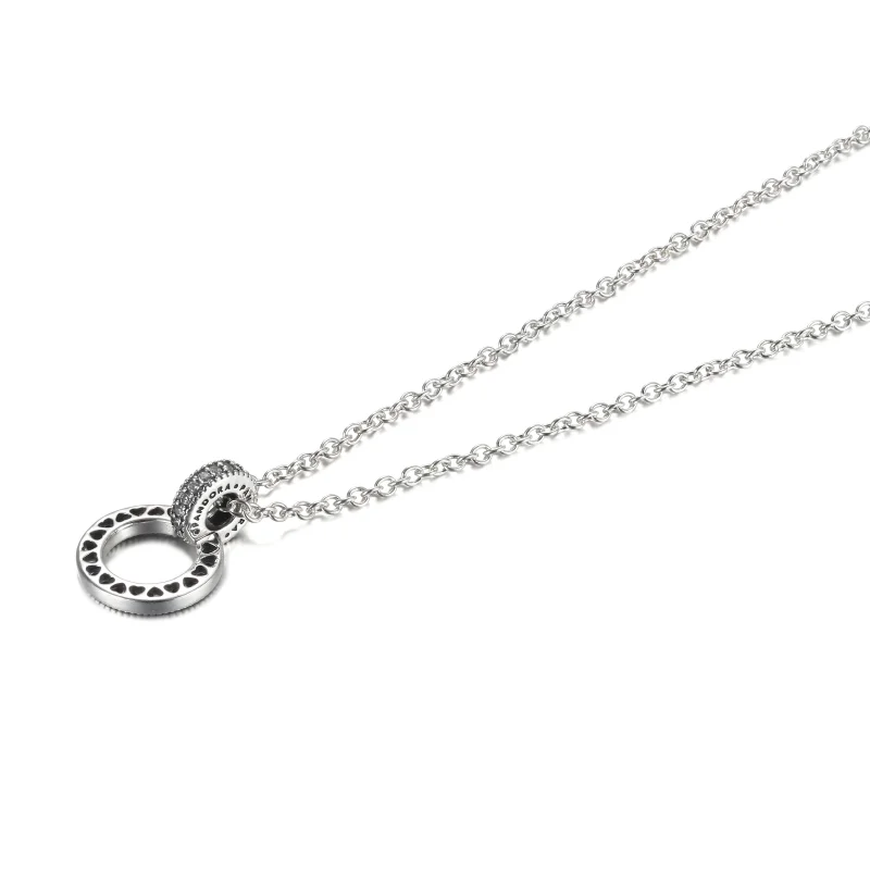 (image for) PANDORA Double Circle Pendant & Necklace - 399487C01 - View 3