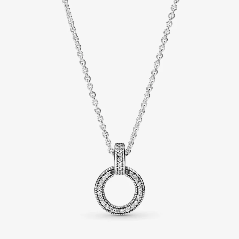 (image for) PANDORA Double Circle Pendant & Necklace - 399487C01 - Product Image