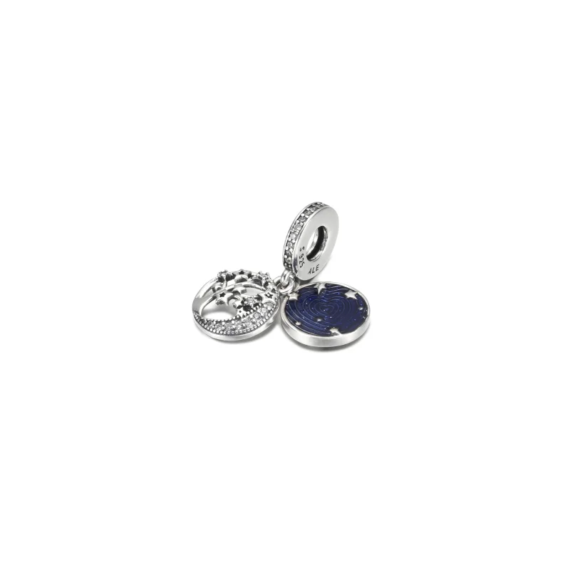 (image for) PANDORA Double Dangle Tree & Galaxy Moon Charm - 799645C01 - View 2