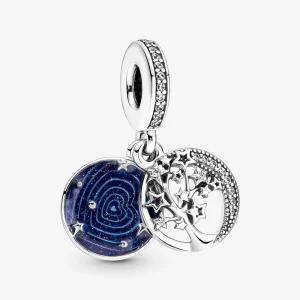 (image for) PANDORA Double Dangle Tree & Galaxy Moon Charm - 799645C01
