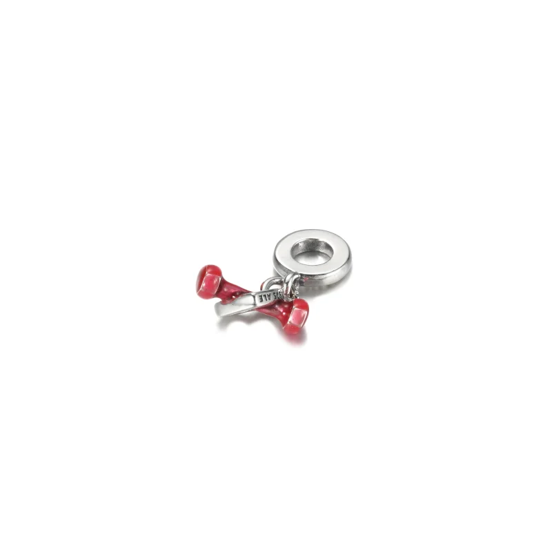 (image for) PANDORA Dumbbell & Heart Dangle Charm - 799545C01 - View 4