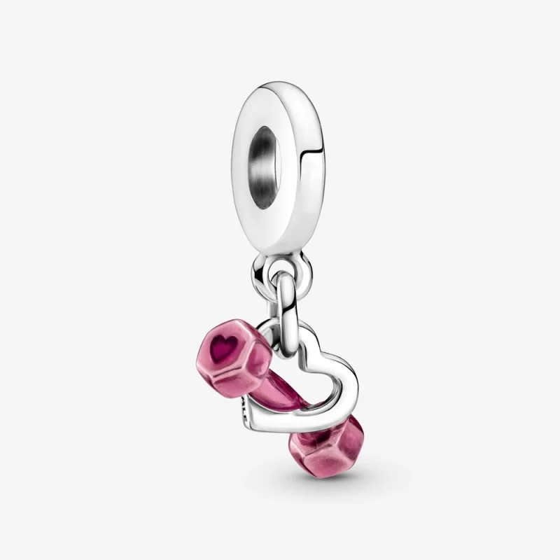 (image for) PANDORA Dumbbell & Heart Dangle Charm - 799545C01 - Product Image