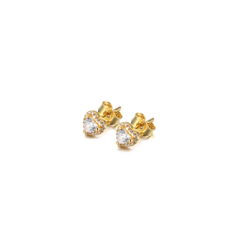 (image for) PANDORA elevated heart stud earrings - 259137C01 - View 2