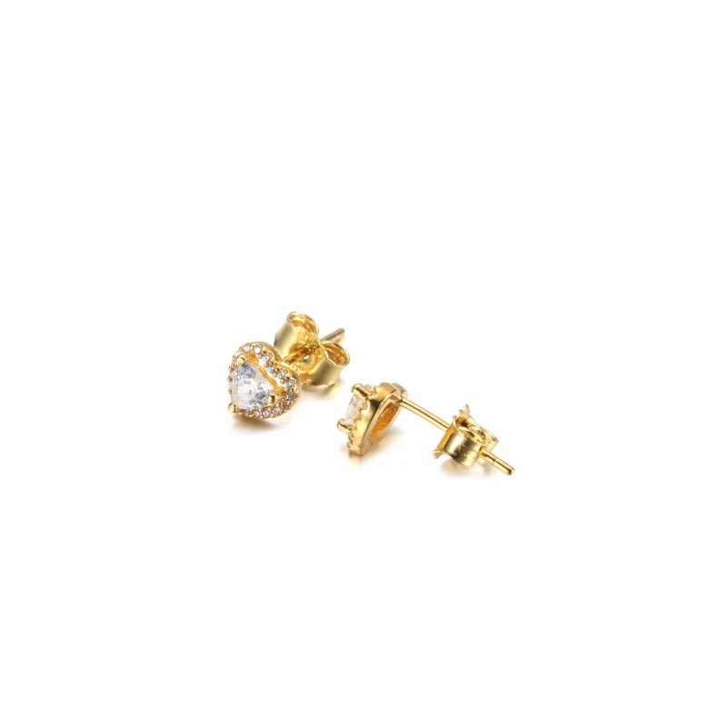 (image for) PANDORA elevated heart stud earrings - 259137C01 - View 4