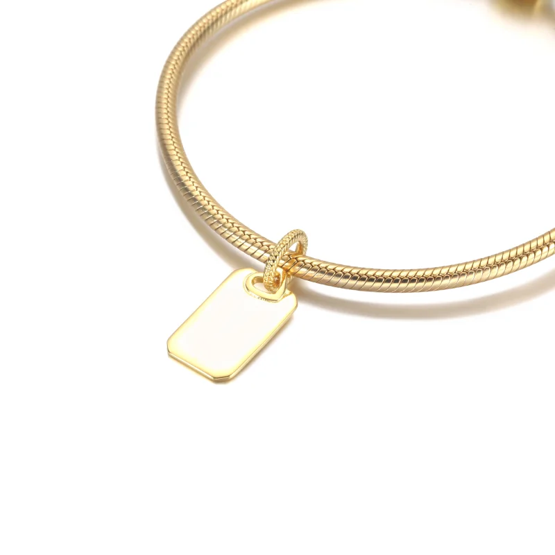 (image for) PANDORA Engravable Rectangle Tag Pendant - 368611C00 - View 4