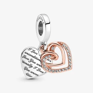(image for) PANDORA Entwined Hearts Double Dangle Charm - 781062C01