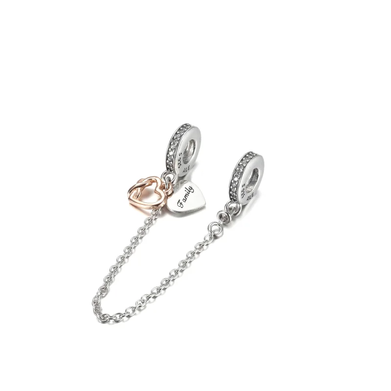 (image for) PANDORA Family Heart Safety Chain Charm - 789541C01-05 - View 2