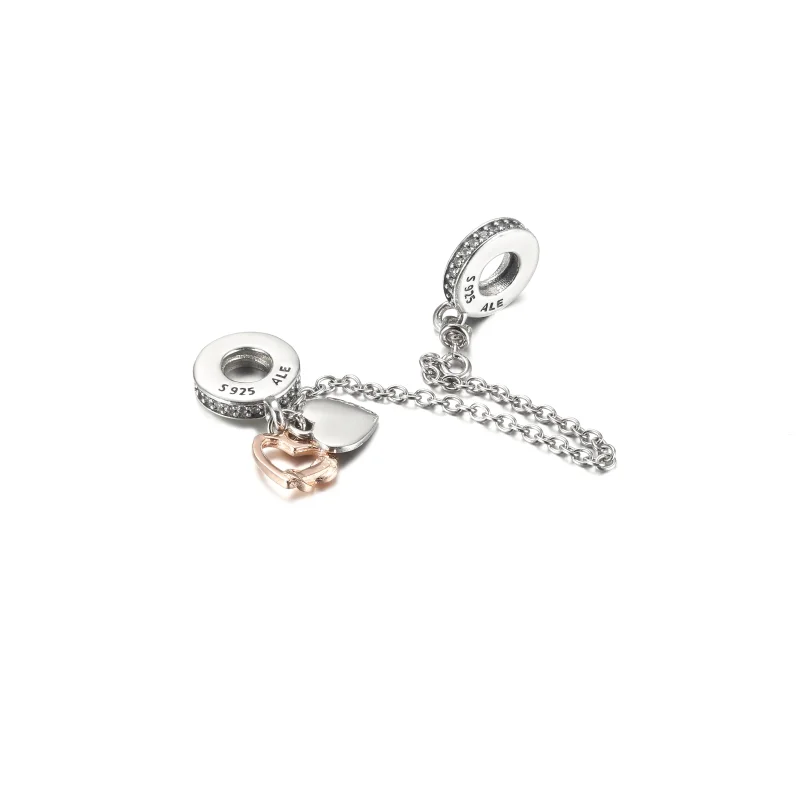 (image for) PANDORA Family Heart Safety Chain Charm - 789541C01-05 - View 4