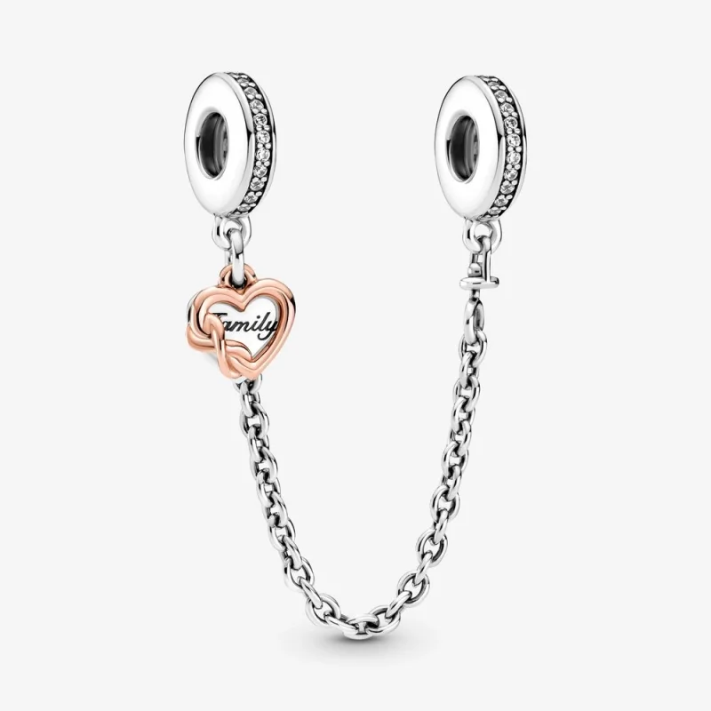 (image for) PANDORA Family Heart Safety Chain Charm - 789541C01-05 - Product Image
