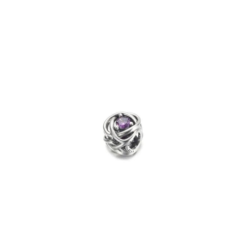 (image for) PANDORA February Purple Eternity Circle Charm - 790065C02 - View 2