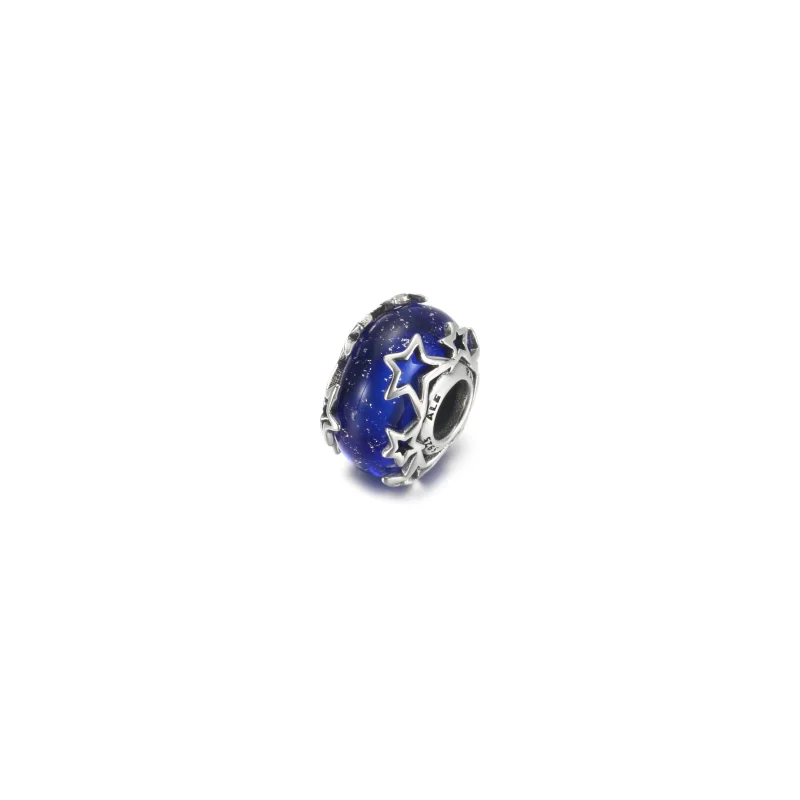 (image for) PANDORA Galaxy Blue & Star Murano Charm - 790015C00 - View 2
