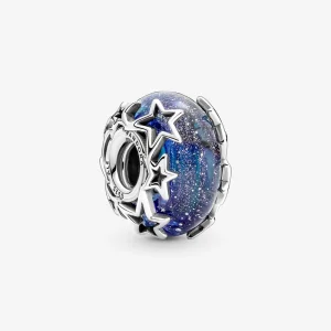 (image for) PANDORA Galaxy Blue & Star Murano Charm - 790015C00