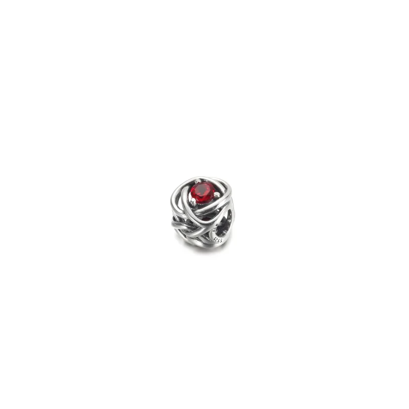 (image for) PANDORA January Red Eternity Circle Charm - 790065C06 - View 2