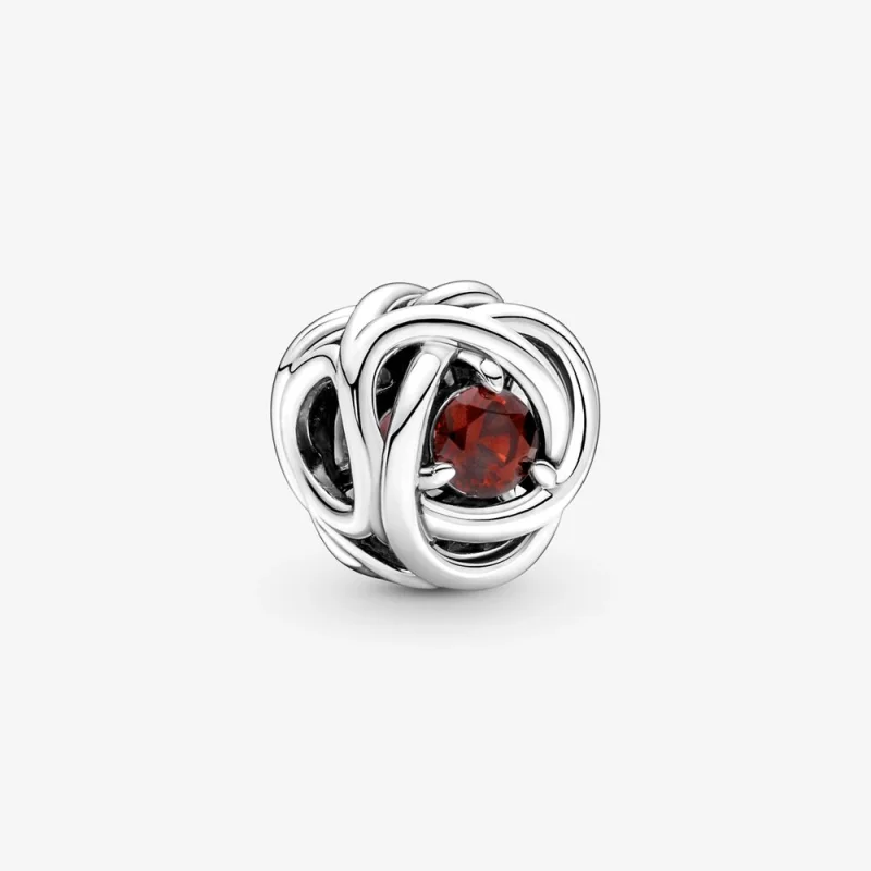(image for) PANDORA January Red Eternity Circle Charm - 790065C06 - Product Image