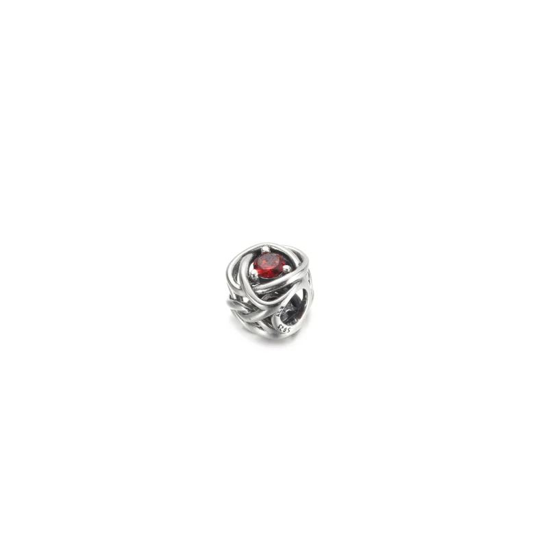 (image for) PANDORA July True Red Eternity Circle Charm - 790065C01 - View 2