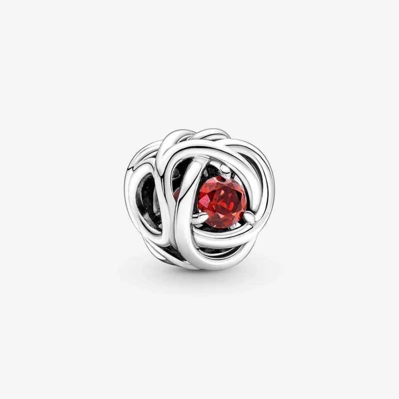 (image for) PANDORA July True Red Eternity Circle Charm - 790065C01 - Product Image