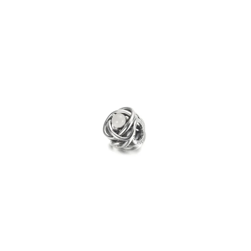 (image for) PANDORA June White Mother of Pearl Eternity Circle Charm - 790064C03 - View 2