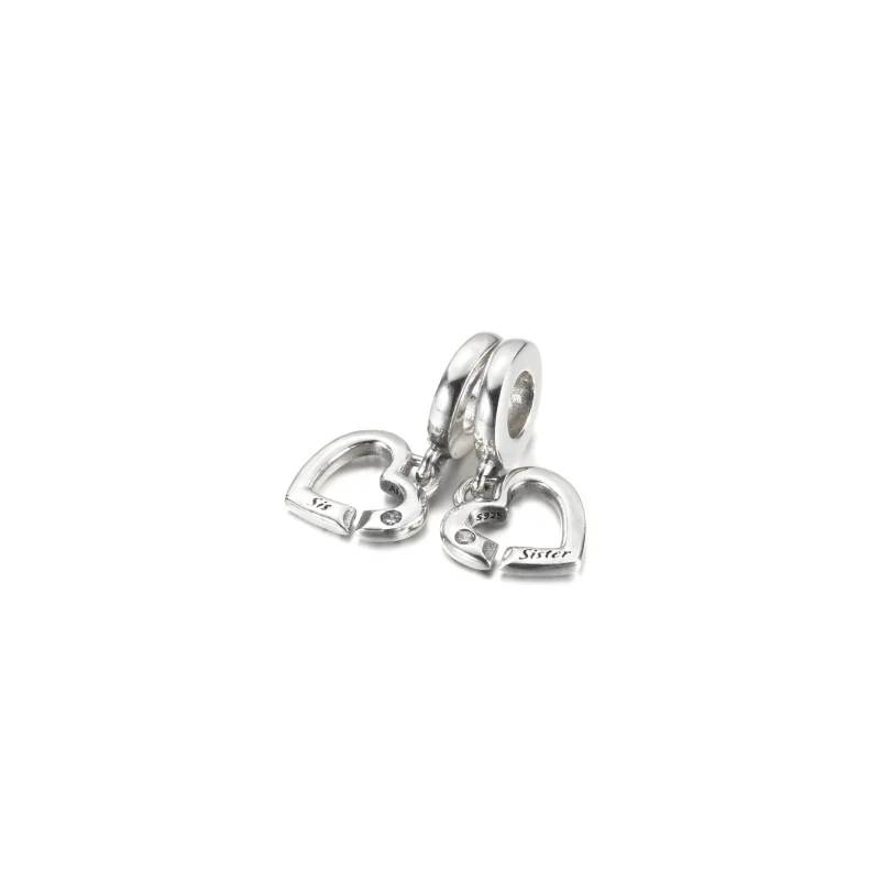 (image for) PANDORA Linked Sister Hearts Split Dangle Charm - 799538C01 - View 3