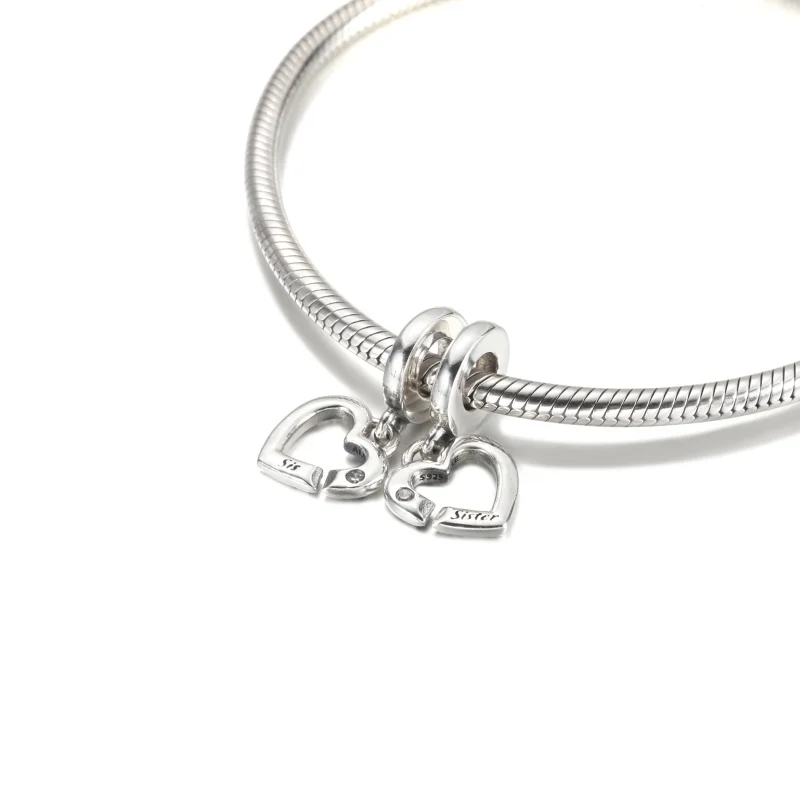 (image for) PANDORA Linked Sister Hearts Split Dangle Charm - 799538C01 - View 5
