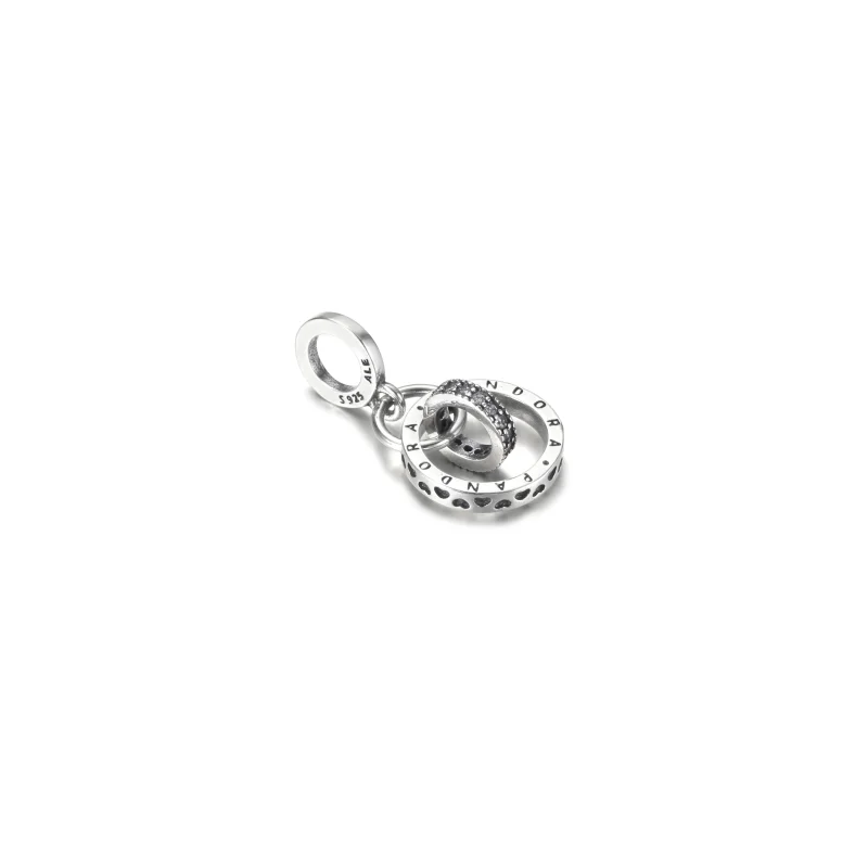 (image for) Pandora Logo Circles Dangle Charm - 799490C01 - View 3