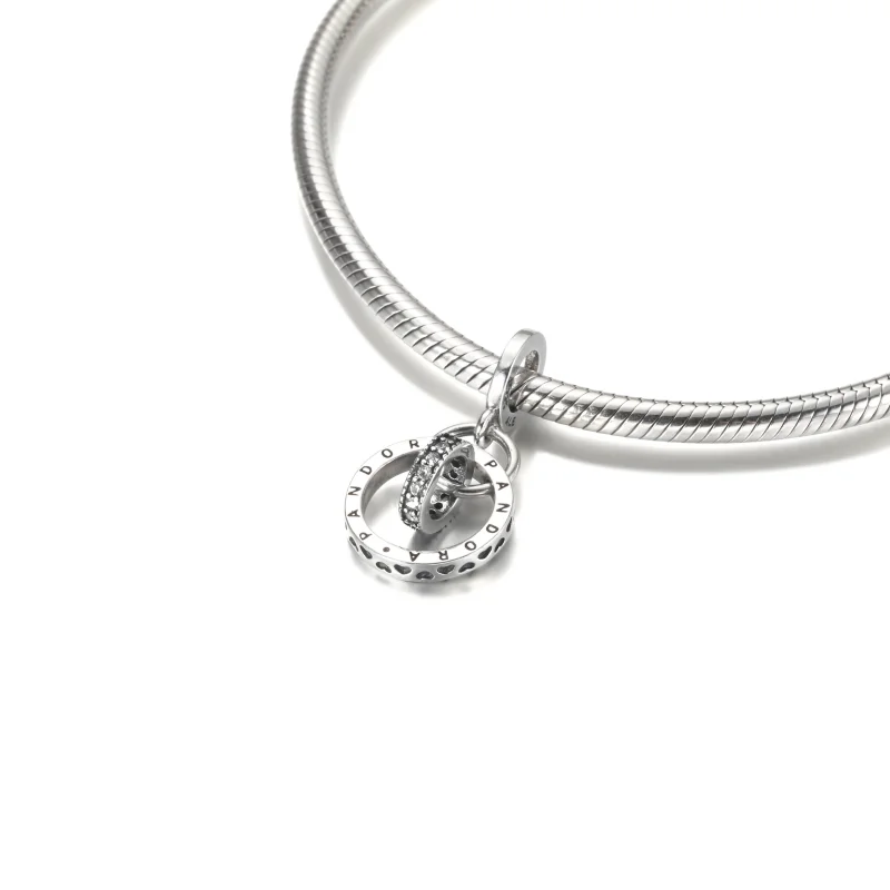 (image for) Pandora Logo Circles Dangle Charm - 799490C01 - View 5