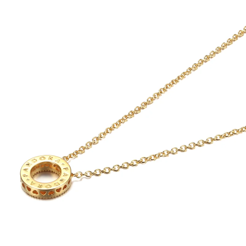 (image for) Pandora Logo Pavé Circle Collier Necklace - 367436C01 - View 3