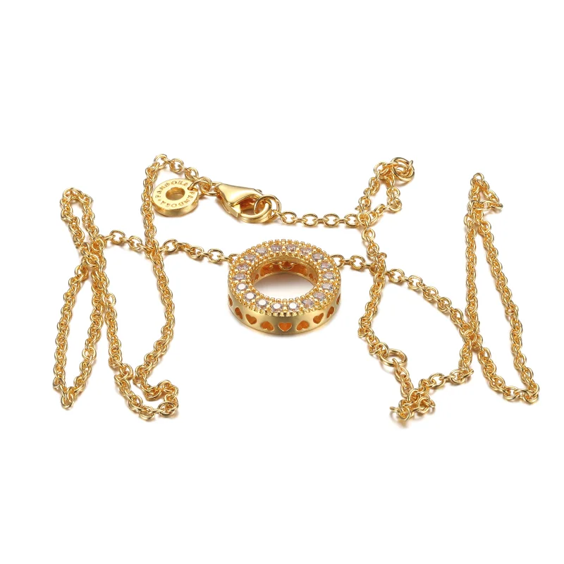 (image for) Pandora Logo Pavé Circle Collier Necklace - 367436C01 - View 5