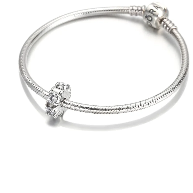 (image for) PANDORA Long Pronged Sparkling Clip Charm - 790046C01 - View 5