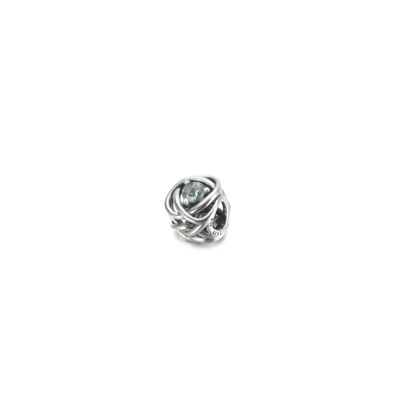 (image for) PANDORA March Sea Aqua Blue Eternity Circle Charm - 790065C09 - View 2